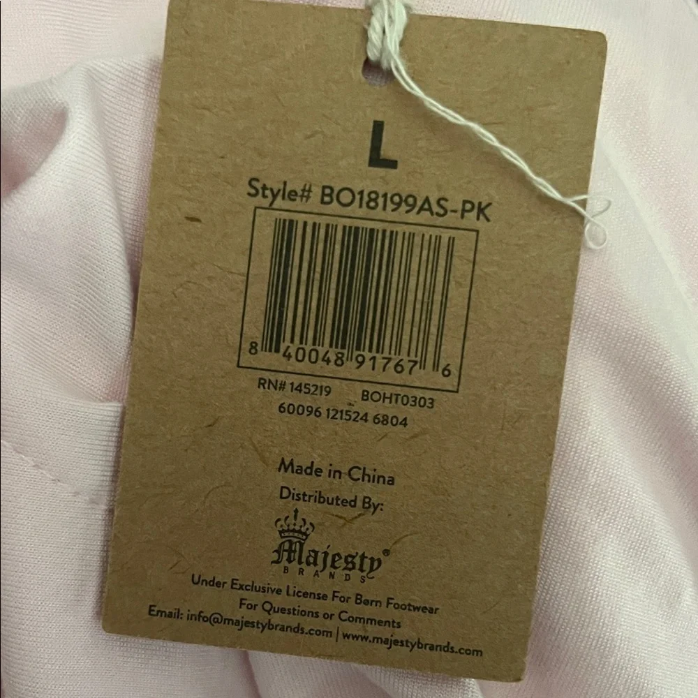 Born Pink Black Trim Size Large 2 Piece Pajama Short Sleeve Pants Set - Picture 2 of 9